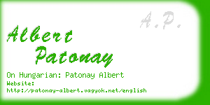 albert patonay business card